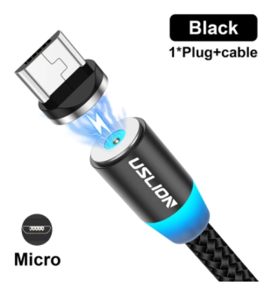 Магнитный USB-кабель USLION для iPhone, Xiaomi и Samsung