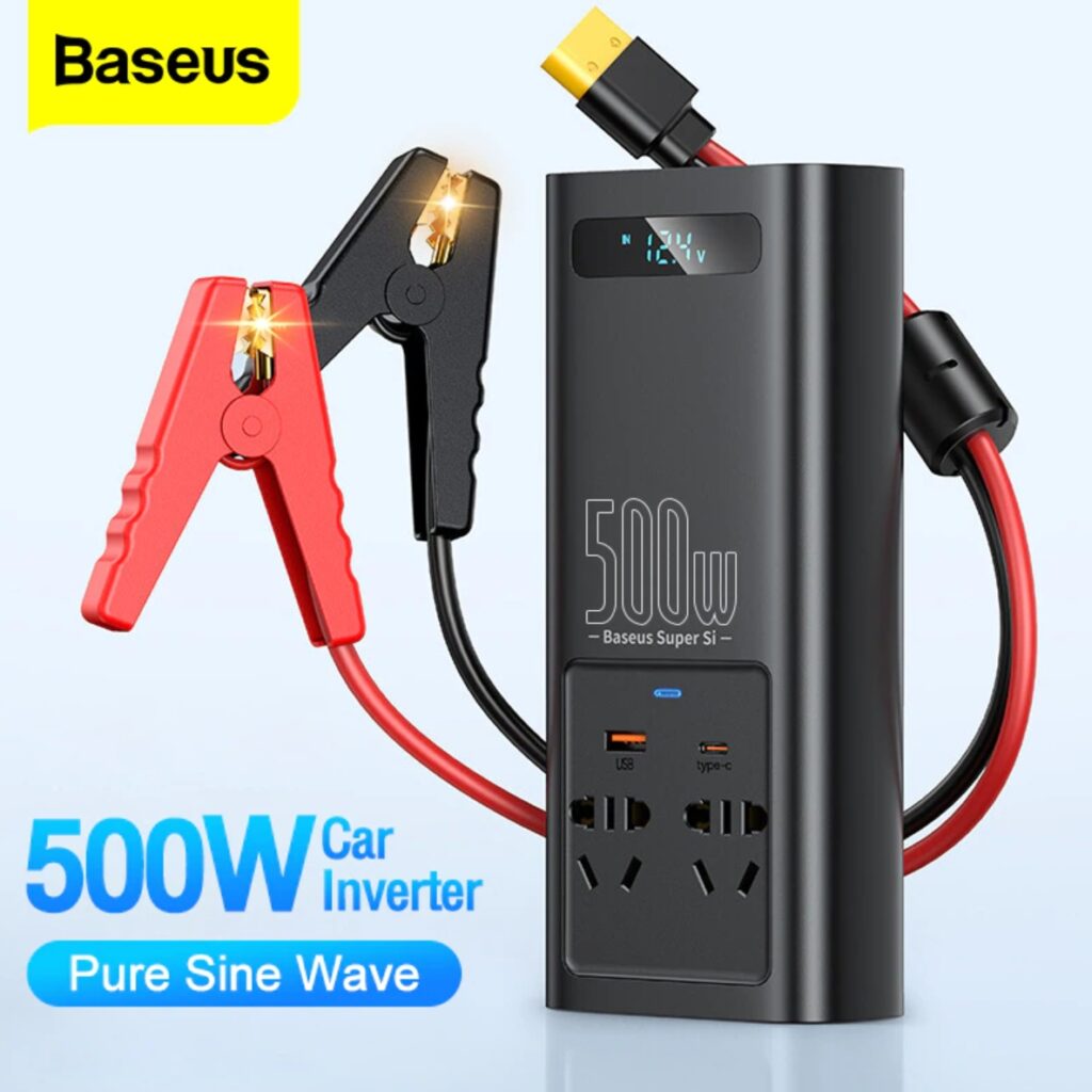 Инвертор синусоидальной волны Baseus 500 Вт  от 12В до 220В